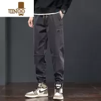YANXU潮牌工装休闲裤男士秋季新款宽松哈伦运动长裤精工细作九分束脚裤