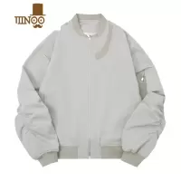 YANXU2023美式高街飞行员夹克男女纯色设计感棒球服情侣宽松外套