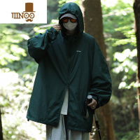 YANXU山系运动防晒冲锋衣男夏季新款潮牌复古简约宽松百搭休闲连帽夹克