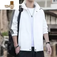 YANXU三条杠连帽外套男士运动休闲工装夹克韩版潮流帅气宽松风衣