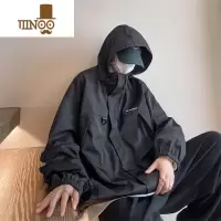 YANXU美式机能风连帽冲锋衣外套男秋夏季新款高街痞帅飞行员户外夹克男
