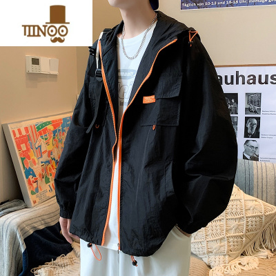 YANXU防晒衣男夏季薄款潮牌冰丝防晒服韩版宽松外套休闲百搭连帽夹克衫