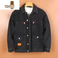 YANXU干活穿的牛仔外套男耐磨耐脏劳保工地工作多口袋加绒加厚夹克