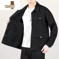 YANXU美式多口袋牛仔外套男潮牌宽松百搭大码工装夹克韩版潮流帅气上衣