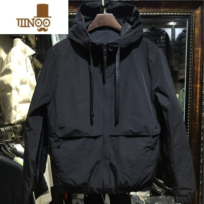YANXU秋季网红新款纯色工装外套男士潮流韩版连帽净版百搭青年修身夹克