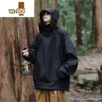 YANXU街头机能风套头冲锋衣外套男款秋季新款宽松休闲连帽工装夹克男生