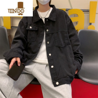 YANXU水洗牛仔外套男生高街美式痞帅潮牌休闲百搭宽松情侣工装夹克
