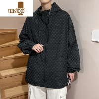 YANXU夏季薄款防晒衣男韩版宽松运动设计感小众ins休闲夹克连帽外套潮