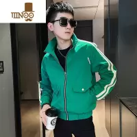 YANXU立领外套男感潮牌条纹夹克衫新款学生潮流痞帅棒球衣服