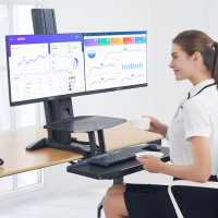 NB L100液晶显示器工作台 支架 单屏/双屏升降电脑台面 桌面调节显示屏架子