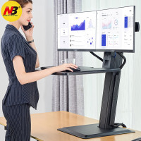 NB S100 双屏桌面升降台面 电脑桌面调节 站立式办公显示器升降支架 坐站办公