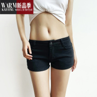 SHANCHAO低腰牛仔短裤女2023年夏季弹力紧身百搭复古着千禧辣妹性感热裤潮