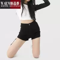 SHANCHAO牛仔短裤女高腰2023夏季新款薄辣妹百搭性感高弹A字显瘦热裤