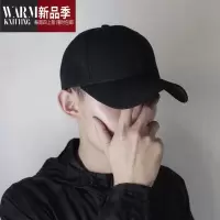 SHANCHAO大头围硬顶棒球帽男秋款大头遮阳鸭舌帽显脸小女日系黑色帽子
