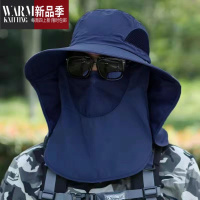 SHANCHAO帽子男士钓鱼帽夏季渔夫帽户外登山太阳帽遮脸遮阳帽