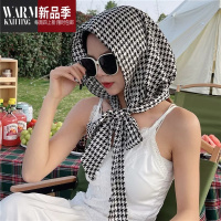 SHANCHAO韩版新款千鸟格包头帽遮阳帽丝巾多用薄款时尚头巾帽