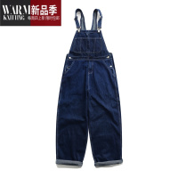 SHANCHAO期望Studio日系复古牛仔背带裤男女休闲筒工装连体裤