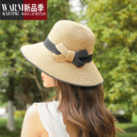 SHANCHAO帽子女夏天韩版百搭遮阳帽可折叠草帽出游渔夫帽女沙滩帽海边