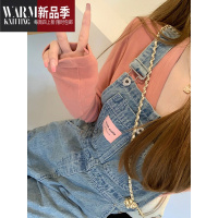 SHANCHAO牛仔背带裤女2023夏季新款奶盐系高腰显瘦小个子休闲百搭连体裤子