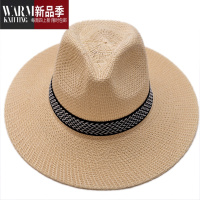 SHANCHAO中老年帽子男夏季遮阳帽男士凉帽遮脸帽女士太阳帽爸爸草编帽