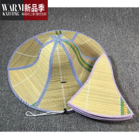 SHANCHAO草帽干农活帽子钓鱼帽大沿农民工遮阳帽防雨夏天可折叠加大檐