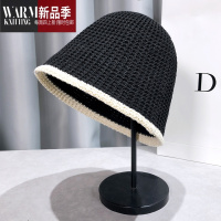 SHANCHAO帽子女夏季薄款牛奶丝编织渔夫帽网红款百搭遮脸可折叠水桶帽