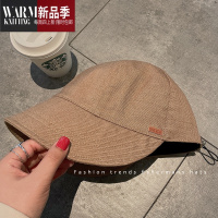 SHANCHAO露思同款帽女大头围黑色遮阳帽素颜遮脸渔夫帽子