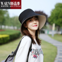 SHANCHAO双面帽大头围渔夫帽女大帽檐遮阳帽子UV旅游帽