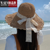 SHANCHAO2023草帽海边沙滩帽子女夏气质百搭时尚太阳帽遮阳帽
