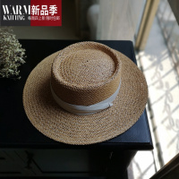 SHANCHAO网红ins夏出游度假沙滩遮阳复古英伦女草帽法式平沿平顶礼帽