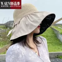 SHANCHAO大头围渔夫帽62cm夏季鱼夫女帽遮阳帽女帽子大号60帽大码草帽