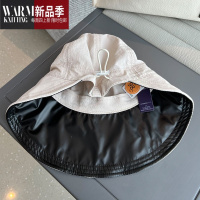 SHANCHAO赵露思同款帽子黑胶大檐鸭舌帽女夏薄款遮阳帽渔夫帽