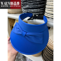 SHANCHAO韩国蝴蝶结冰丝空顶帽子女夏天出游甜美太阳帽显脸小
