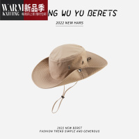 SHANCHAO西部牛仔帽子女夏季户外遮阳大檐日系渔夫帽海边旅游登山帽男