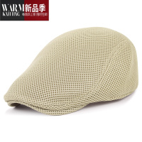 SHANCHAO新款前进帽夏季镂空网眼透气鸭舌帽男士韩版简约光板贝雷帽子