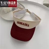 SHANCHAO可调节字母刺绣空顶帽女韩版百搭休闲时尚夏季户外透气太阳帽