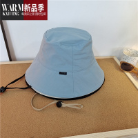 SHANCHAO韩国单渔夫帽新款帽女夏季遮全脸轻薄双面戴大帽檐户外遮阳帽