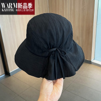SHANCHAO韩版渔夫帽女夏薄款出游大头围遮阳帽蝴蝶结太阳帽子遮脸盆帽