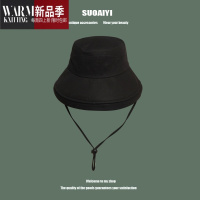 SHANCHAO渔夫帽女夏遮阳帽大檐骑电动车吹不翻帽遮脸太阳帽子