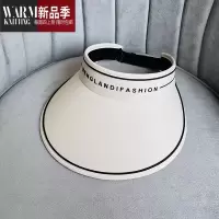 SHANCHAOuv帽子女夏款大檐字母空顶遮阳帽骑车遮脸太阳帽