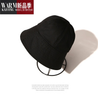 SHANCHAO素颜帽秋季社恐帽渔夫帽日系百搭遮阳帽帽潮女自闭帽黑色