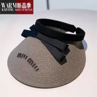 SHANCHAO夏天空顶帽草编大檐遮阳帽韩系百搭帽子女骑车户外鸭舌帽遮脸