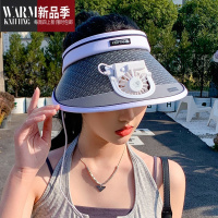 SHANCHAO帽女夏季出游空顶遮阳帽子户外大檐可充电风扇太阳帽
