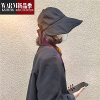 SHANCHAO艾达精品一号夏季遮阳蝴蝶结渔夫帽大帽檐黑胶帽女