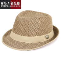 SHANCHAO帽子新款夏季男女士户外透气遮阳帽时尚英伦纯色小礼帽