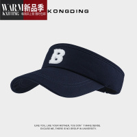 SHANCHAO跑步帽子女夏季太阳帽运动空顶帽漏顶遮阳帽B字母无顶鸭舌帽