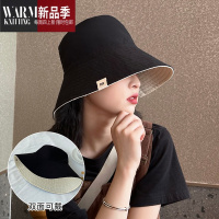 SHANCHAO帽女大头围渔夫帽大帽檐遮阳帽子可折叠旅游帽