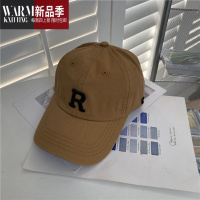 SHANCHAO新款字母R棕色棒球帽女韩版小众网红穿搭有型鸭舌帽潮