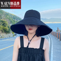 SHANCHAO大檐帽女夏季夏天遮全脸遮阳沙滩折叠太阳帽子