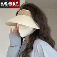 SHANCHAO空顶帽子女夏季新款大帽檐uv骑电动车显脸小遮太阳帽